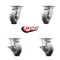 Service Caster 5 Inch Kingpinless Thermoplastic Rubber Wheel Swivel Caster Set with 2 Brakes SCC-KP30S520-TPRRD-2-SLB-2 - alternate 3